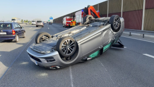 Hasiči zasahovali u nehody čtyř vozidel před Prahou na D1